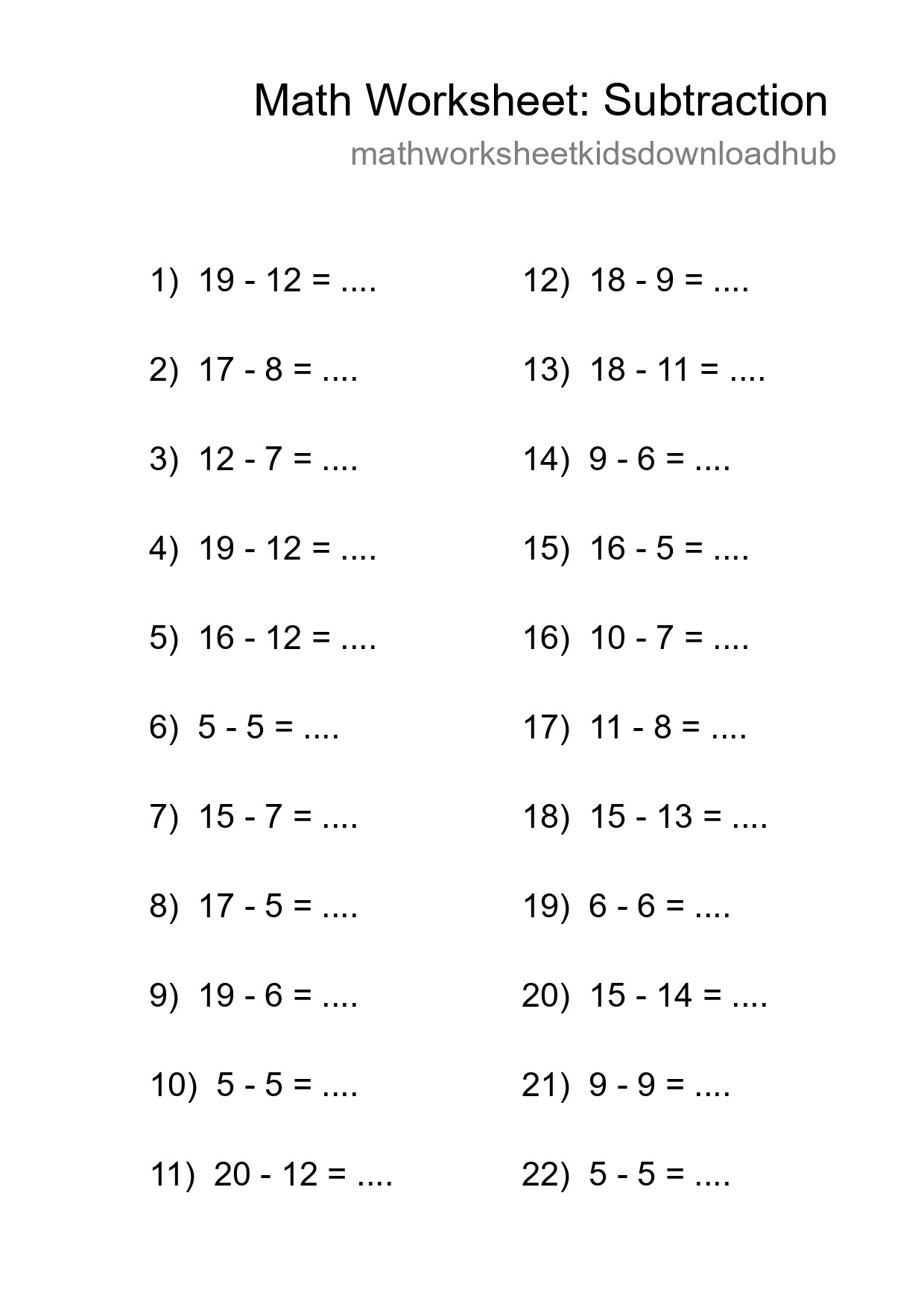 Free 22 Subtraction Math Worksheet For Grade 2 With Answers - Part 30