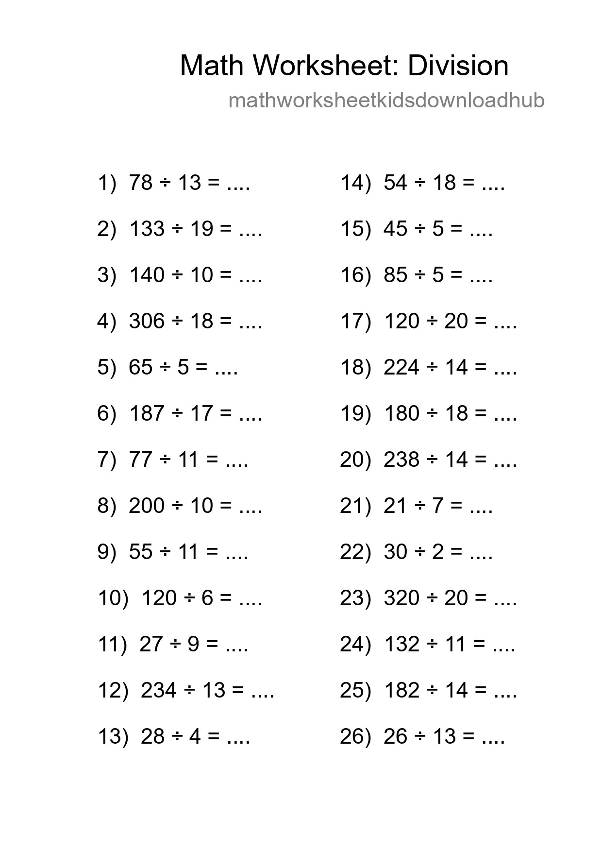 Free 26 Division Math Worksheet For Grade 2 - Part 59