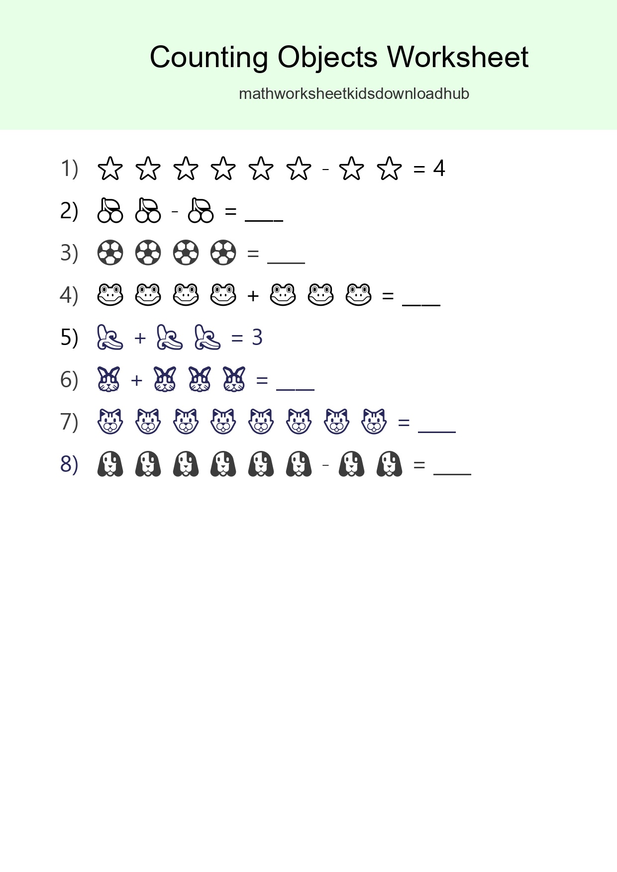 Kindergarten Count The Objects Worksheet - Part 146