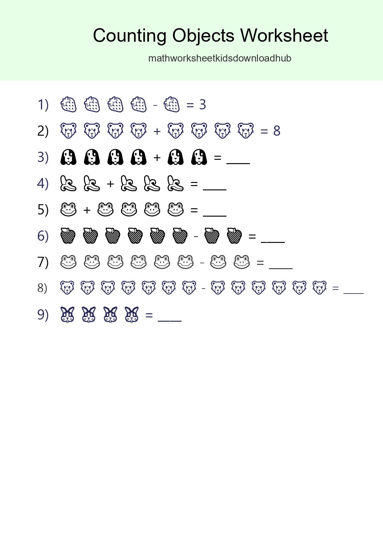 Kindergarten Count The Objects Worksheet - Part 157