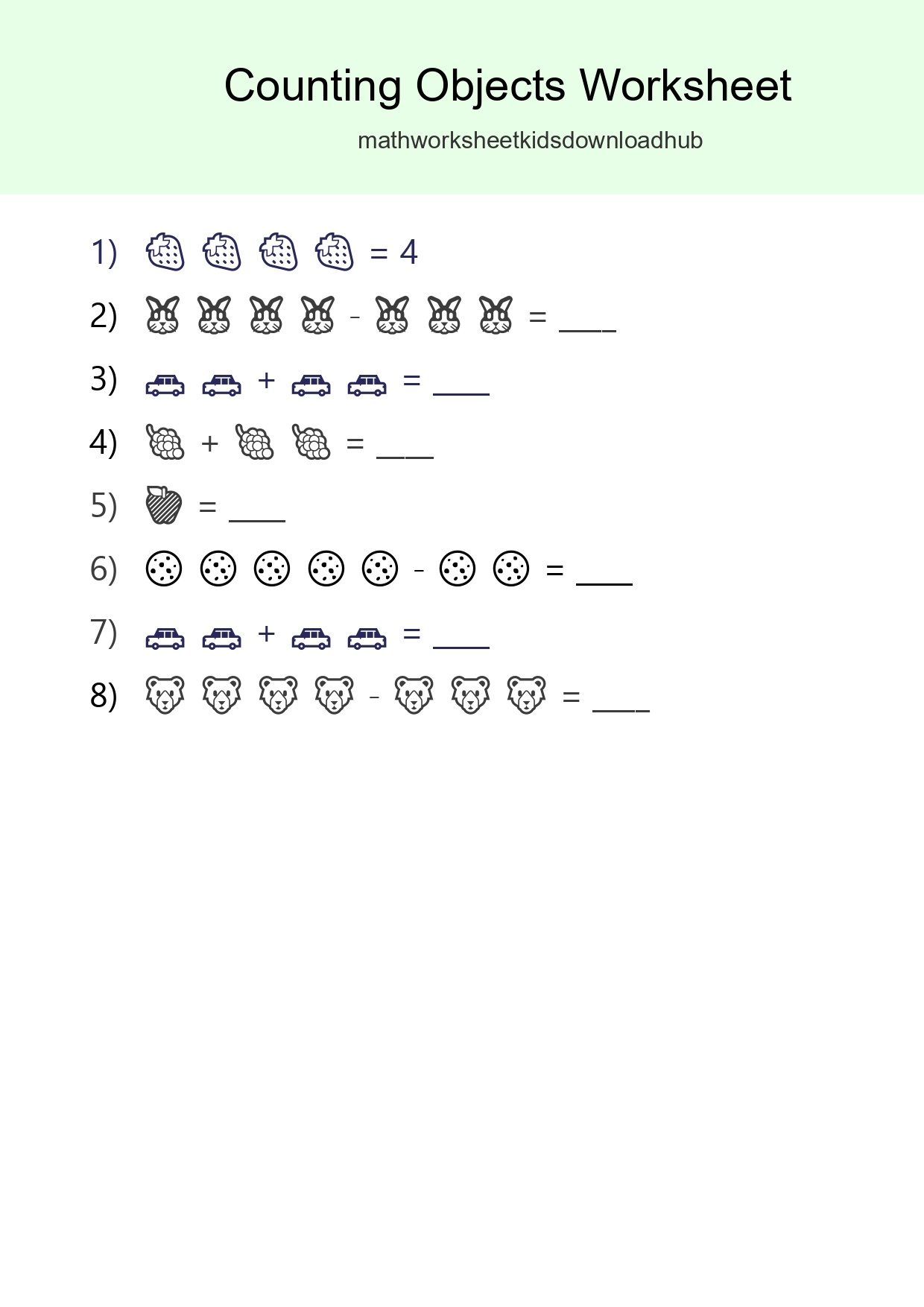 Learn Counting With Pictures Worksheet (Pre-K) - Part 80