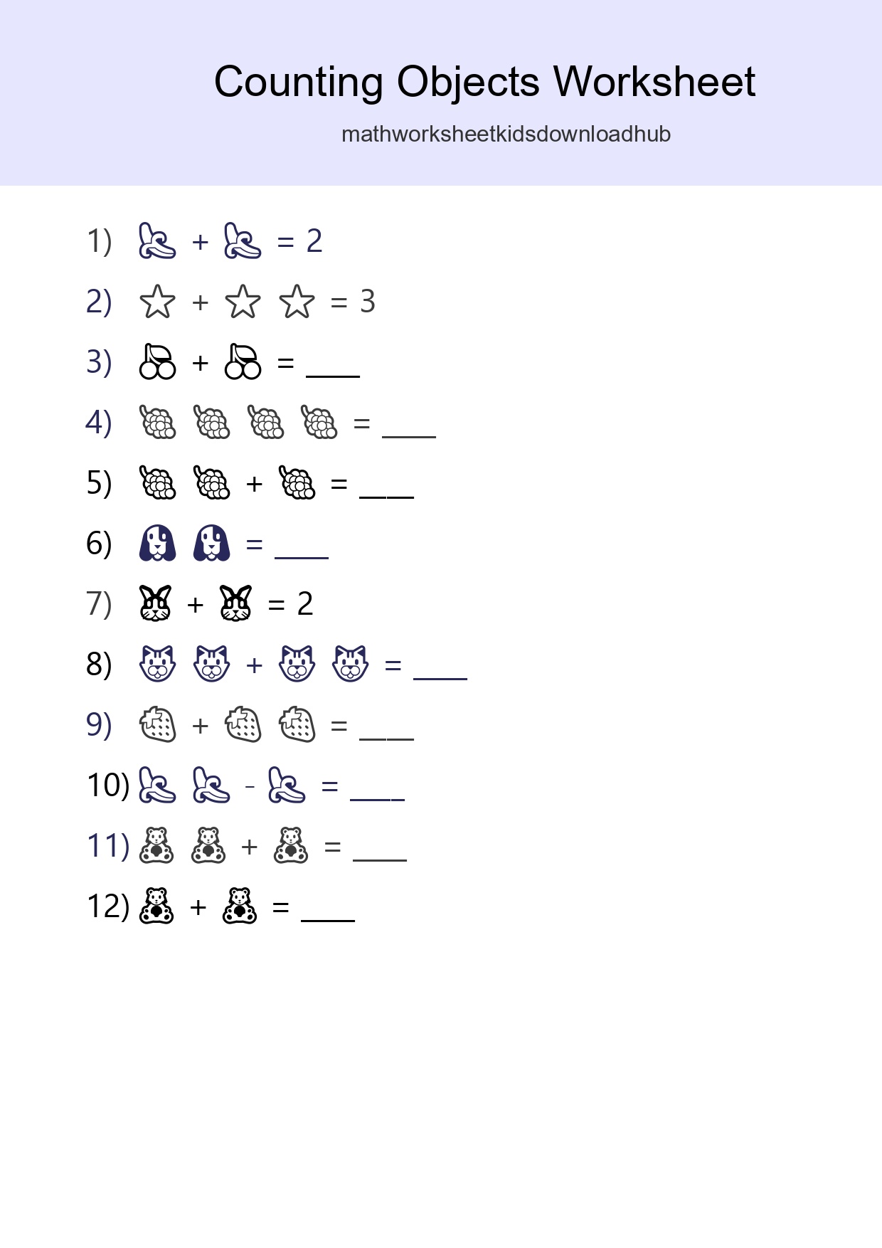 Pre-K Count The Objects Worksheet - Part 69