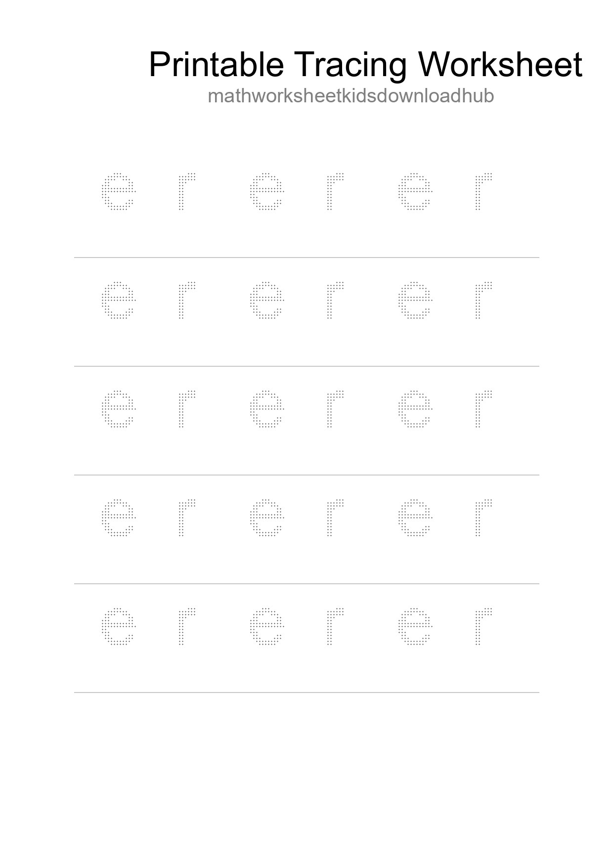 Printable Tracing Worksheet For Kids - Part 142