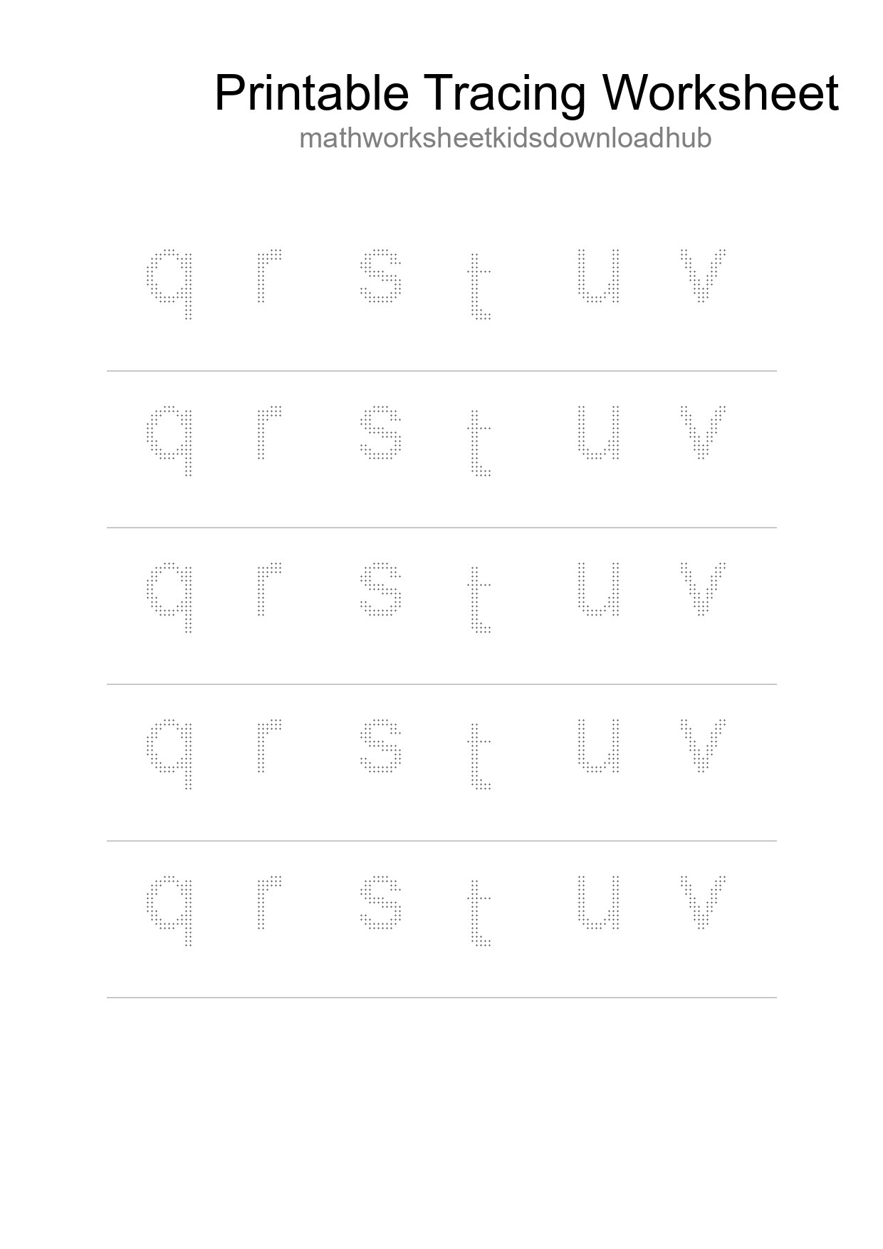 Printable Tracing Worksheet For Kids - Part 164