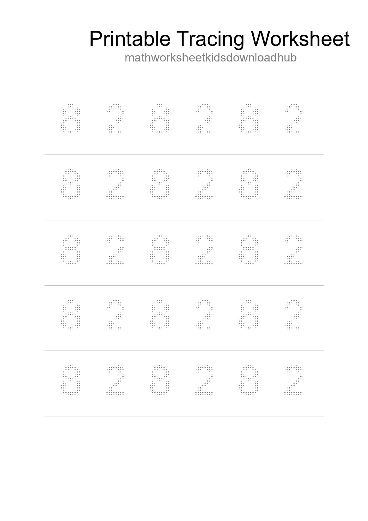 Printable Tracing Worksheet For Kids - Part 208